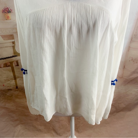 MIZA Pom Pom Peasant Sieanna Blouse - Picture 3 of 11